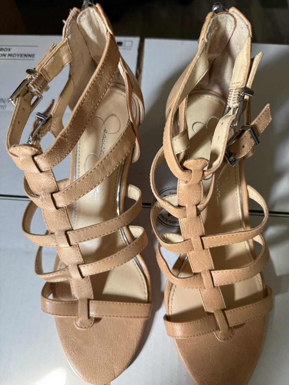Women’s Nude Tan Jennifer Simpson Strappy Heeled Sandals
